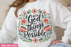 With God, all things PNG, Christian Bible Verses Sublim Product Image 3