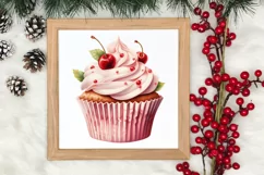 Watercolor Christmas Cakes Clipart, Christmas Clipart Product Image 3