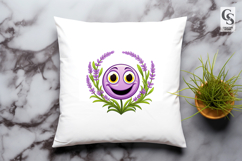 Lavender Face Emoji Clipart Sublimation PNG Product Image 3