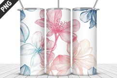 Flowers Tumbler Wrap | Sublimation Design | Tumbler PNG Product Image 1