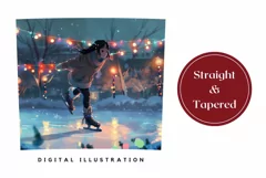 Christmas Tumbler Sublimation, Figure Skating Tumbler PNG Product Image 3