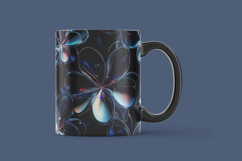 Blue Metallic Floral Digital Paper Product Image 3