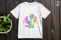 Rainbow Dragon Watercolor Clipart PNG Product Image 3
