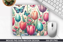 Flowers Mouse Pad Sublimation, Spring Mouse Pad PNG Design Product Image 1