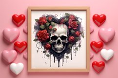 Gothic Valentines Day Clipart, Valentine Skeleton Product Image 3
