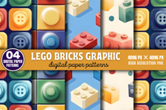 Lego Bricks Graphic Digital Paper PNG Product Image 1