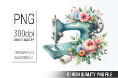 Vintage Sewing Machine Clipart PNG Bundle, High Quality PNG Product Image 4