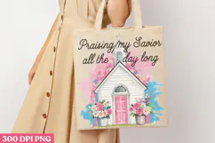 Praising My Savior All PNG, Retro Church Sublimation PNG Product Image 1