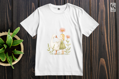 Watercolor Goose and Girl Clipart Sublimation PNG Product Image 3