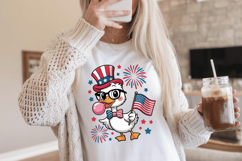 Patriotic Eagle, 4th of July Duck PNG T-Shirt|4th of July PN Product Image 10
