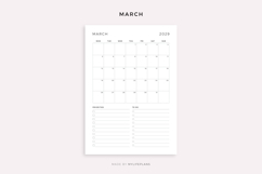 2029 Monthly Planner Printable &amp; Fillable, A4/Letter Size Product Image 3