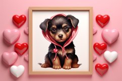 Cute Valentine Dog Clipart, Valentines Day Dog Clipart Product Image 3