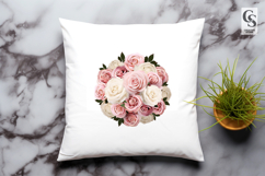 Pink Rose Bouquet Clipart Sublimation PNG Product Image 3