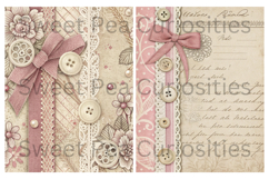 Shabby Chic, Pink, Paper, Floral, Papers, Junk Journal Product Image 3