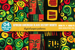 African American Black History Month Digital Background PNG Product Image 3