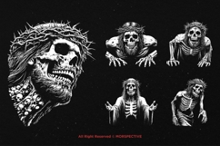 10 Bundle Dark Art Skull God Scary Praying Horror Skeleton Product Image 5