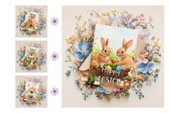 Happy Easter Card Template, Printable Easter Greeting Cards Product Image 3