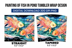 Painting Of Fish In Pond Tumbler Warp Design Product Image 3