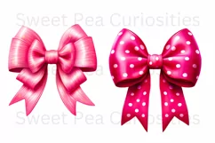 Bows, Pink, Elements, Clipart, Ephemera, PNG, Junk Journal Product Image 3