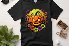 Retro Distressed Halloween Pumpkin T-Shirt Design Product Image 3