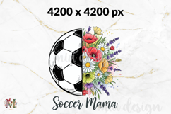 Soccer Mama PNG, Floral Soccer Ball Mothers Day Sublimation Product Image 3