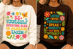 Floral Positivity Quote SVG Colorful Affirmation PNG Product Image 3