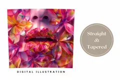 Colorful Lips Tumbler Design, Floral Tumbler Sublimation Product Image 3