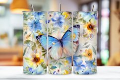3D Butterfly Garden Tumbler Wrap, Seamless Butterfly png Product Image 3