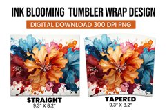 watercolor Blooming flower tumbler wrap sublimation Product Image 3