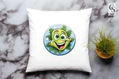 Funny Green Leaf Face Clipart Sublimation PNG Product Image 2