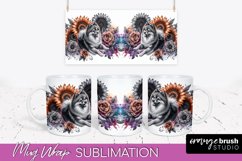 Finnish Spitz Mug Wrap Dog Sublimation Floral PNG Product Image 1