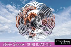 Finnish Spitz Wind Spinner Dog Sublimation Floral PNG Product Image 1