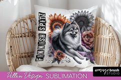 Dog Pillow Cover - Dog Mom Floral Pillow Sublimation Product Image 1