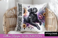 Dog Pillow Cover - Dog Mom Floral Pillow Sublimation Product Image 1