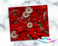3D Christmas 20 oz Skinny Tumbler Wrap Product Image 2