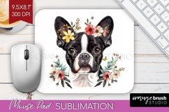 Floral Dog Mouse Pad Sublimation - Flowers Mousepad PNG Product Image 1