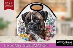 Floral Dog Lunch Bag - Flowers Lunch Bug PNG Sublimation Product Image 1