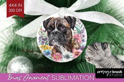 Floral Dog Ornament PNG - Flowers PNG Sublimation Product Image 1