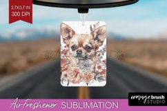 Floral Dog Air Freshener PNG - Flowers PNG Sublimation Product Image 1