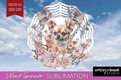 Floral Dog Wind Spinner Sublimation PNG - Flowers Round Product Image 1