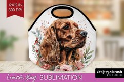 Floral Dog Lunch Bag - Flowers Lunch Bug PNG Sublimation Product Image 1