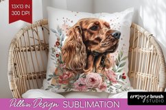 Floral Dog Pillow Sublimation - Flowers Pillow Cover PNG Product Image 1