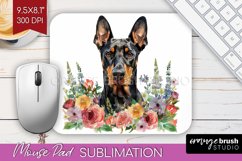 Floral Dog Mouse Pad Sublimation - Flowers Mousepad PNG Product Image 1