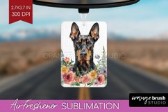 Floral Dog Air Freshener PNG - Flowers PNG Sublimation Product Image 1