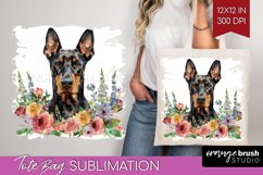 Floral Dog Tote Bag - Flowers Tote Bag PNG Sublimation Product Image 1