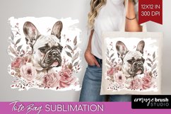 Floral Dog Tote Bag - Flowers Tote Bag PNG Sublimation Product Image 1