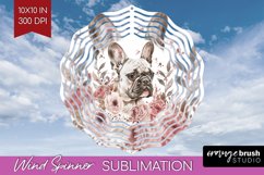 Floral Dog Wind Spinner Sublimation PNG - Flowers Round Product Image 1