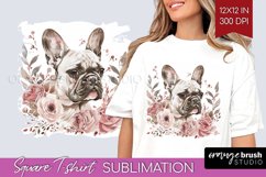 Floral Dog Square Tshirt Background - Flowers PNG Product Image 1