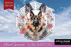 Floral Dog Wind Spinner Sublimation PNG - Flowers Round Product Image 1
