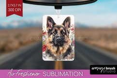 Floral Dog Air Freshener PNG - Flowers PNG Sublimation Product Image 1